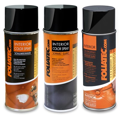 Foliatec Set INTERIOR Color Spray schwarz glänzend+Schaumreiniger+Versiegl von FOLIATEC