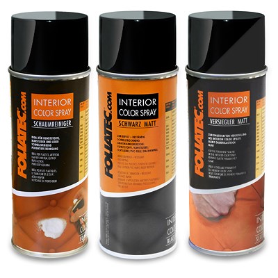 Foliatec Set INTERIOR Color Spray schwarz matt+Schaumreiniger+Versiegler von FOLIATEC