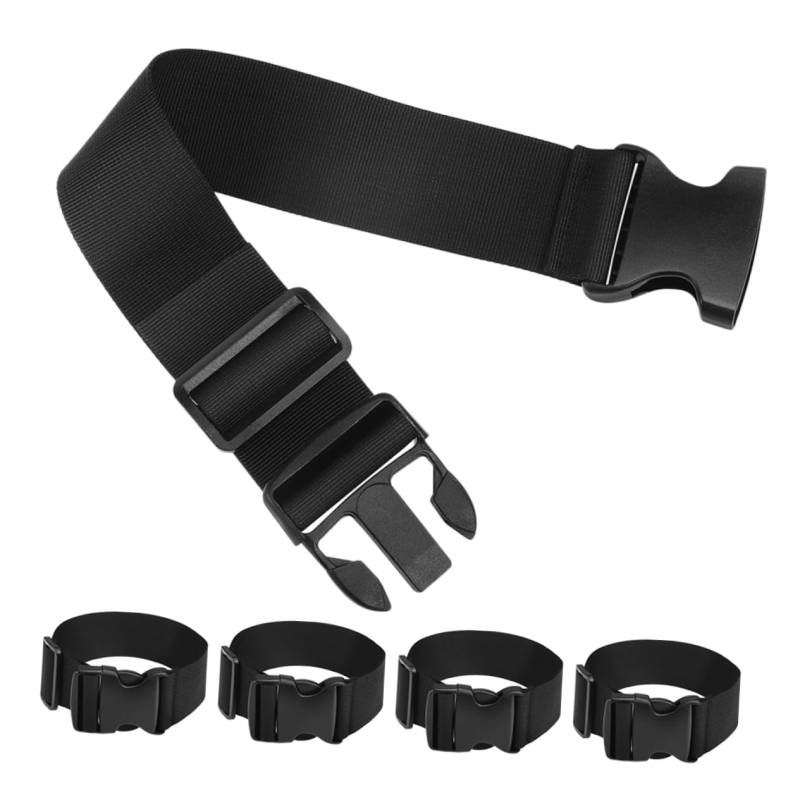 FOMIYES 5 Stück Multifunktionaler Gepäckgurt Gepäck Verstellbare Koffergurte Reisegepäckgurte Verstellbarer Gepäckgurt Koffergurte Schwarzes Nylon von FOMIYES