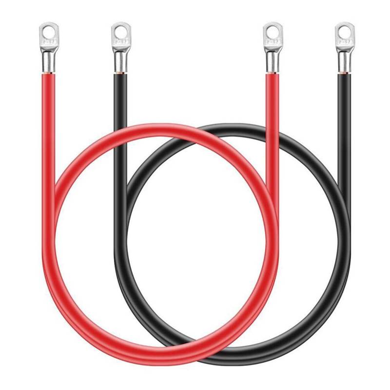 FONGKNOX 50 cm 19 Zoll 5 AWG 16 mm² Kupferbatteriekabel mit M8 O-Ringen Batterieanschluss Parallel- oder Serienkabel Hochleistungs-12-V/24-V-Leitungen für Batterieautos, Boote, Wohnmobile, LKWs von FONGKNOX