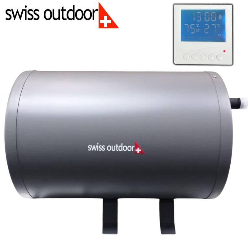 FORÇA Swiss Outdoor S.O. Camper Warmwasserboiler 6 Liter 12V 200W mit LCD Display Bedienelement Wohnwagen Wohnmobil Boiler Wasserversorgung Wasserboiler Warmwasser von FORÇA