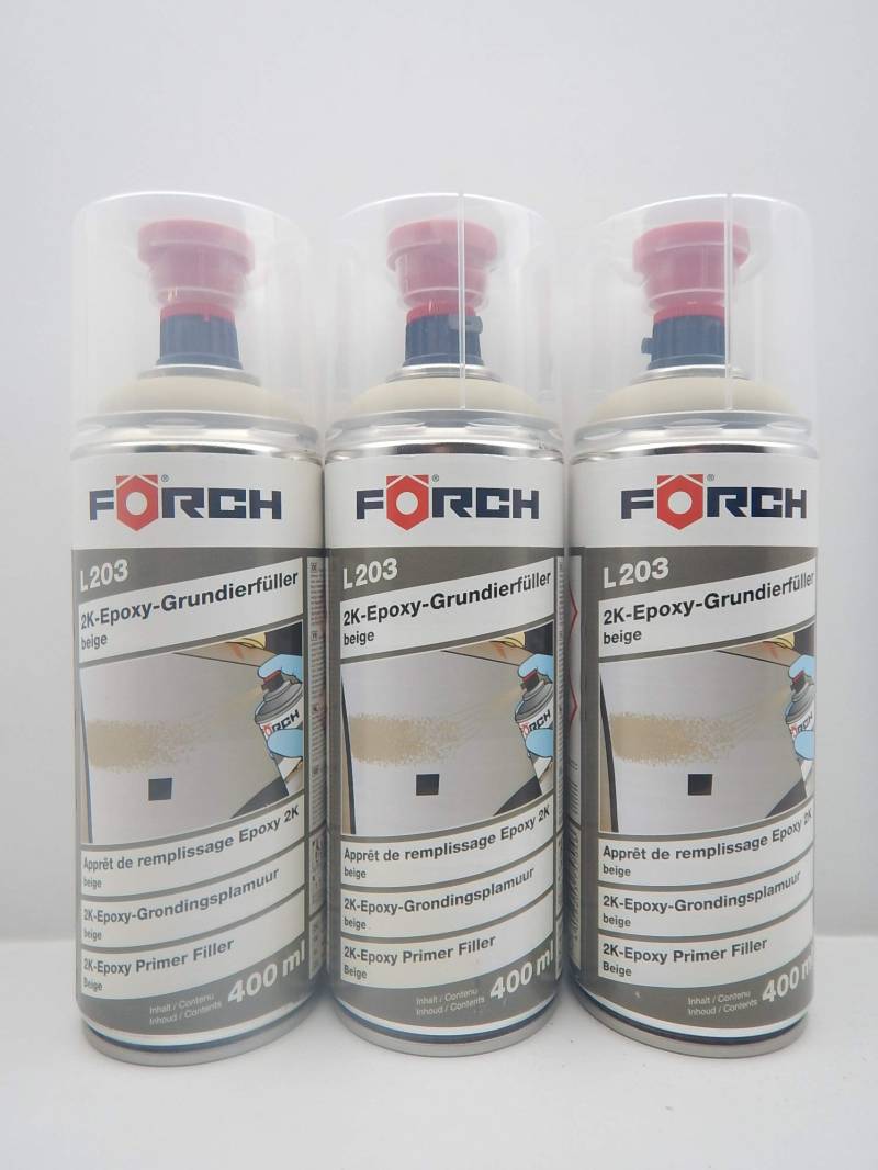 2K EPOXY GRUNDIERFÜLLER BEIGE Lack GRUNDIERUNG FÜLLER Spray 400ML (3) von FORCH