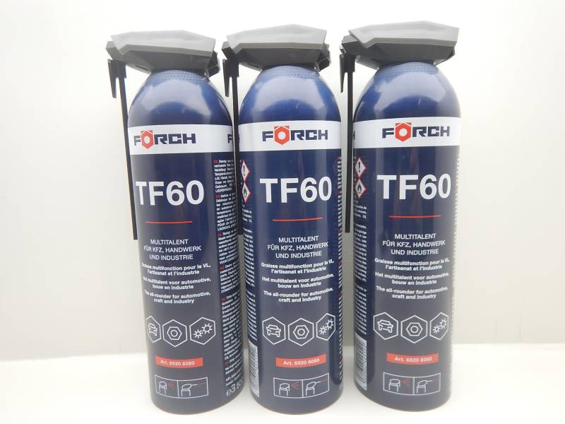 3x Förch Wartungsspray TF60 Multispray gegen festgefressene Mutten Schrauben 500ml von Förch