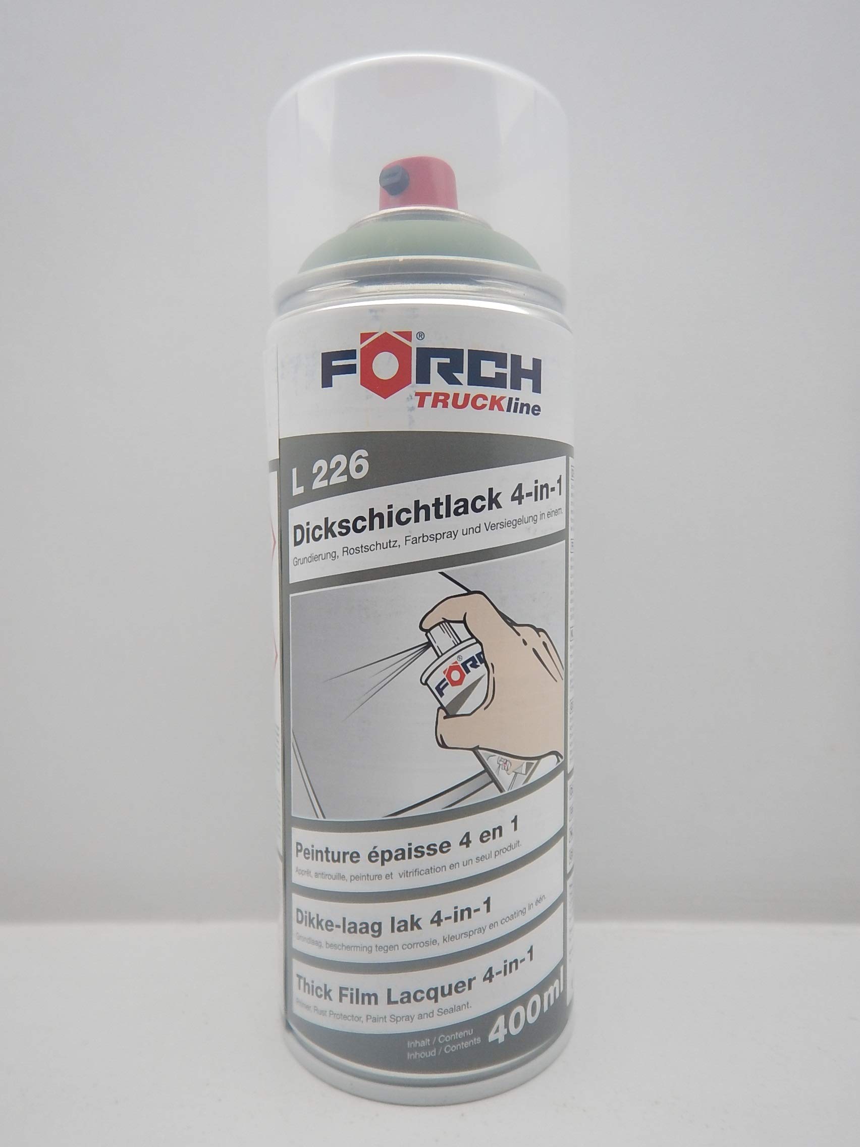 FORCH 4 in 1 6011 MASCHINENGRÜN BAUMASCHINE DICKSCHICHTLACK Lack Spray SPRAYDOSE 400ML (1) von FORCH