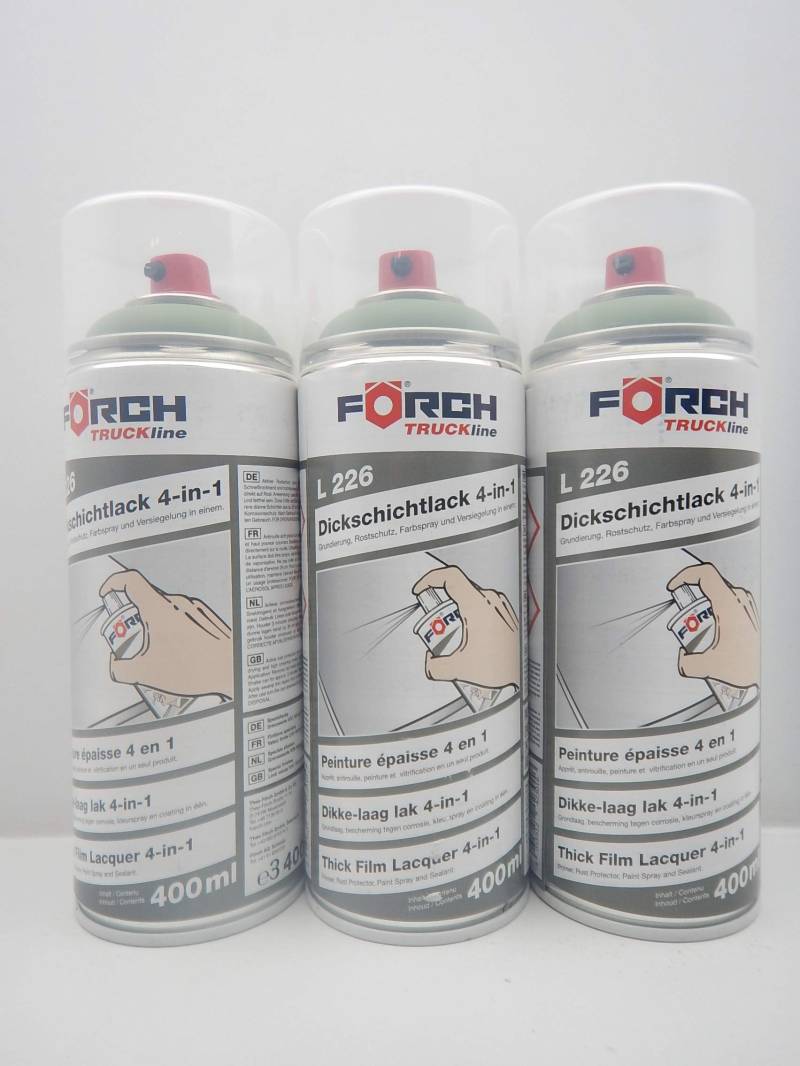 FORCH 4 in 1 6011 MASCHINENGRÜN BAUMASCHINE DICKSCHICHTLACK Lack Spray SPRAYDOSE 400ML (3) von FORCH