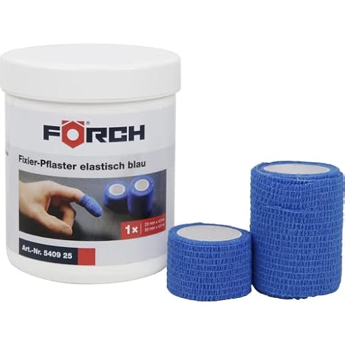 Förch FIXIER PFLASTER ELASTISCH BLAU SELBSTHAFTEND ÖL SCHMUTZABWEISEND 25 / 50MM (6) von Förch