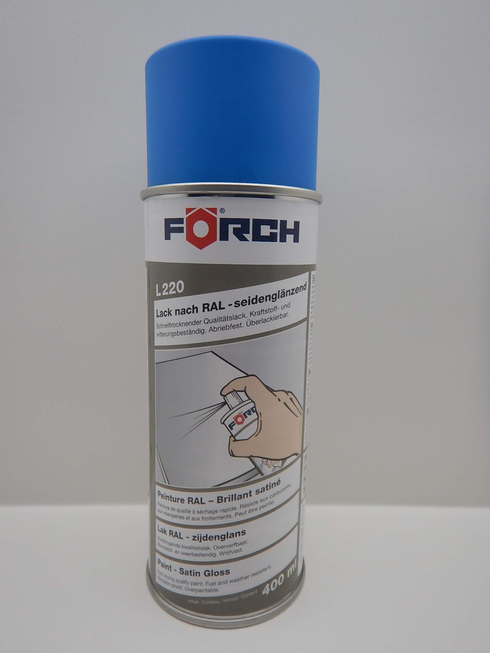 FORCH HIMMELBLAU BLAU RAL 5015 Lack LACKSPRAY Spray SPRAYDOSE SEIDENGLÄNZEND 400ML (1) von FORCH
