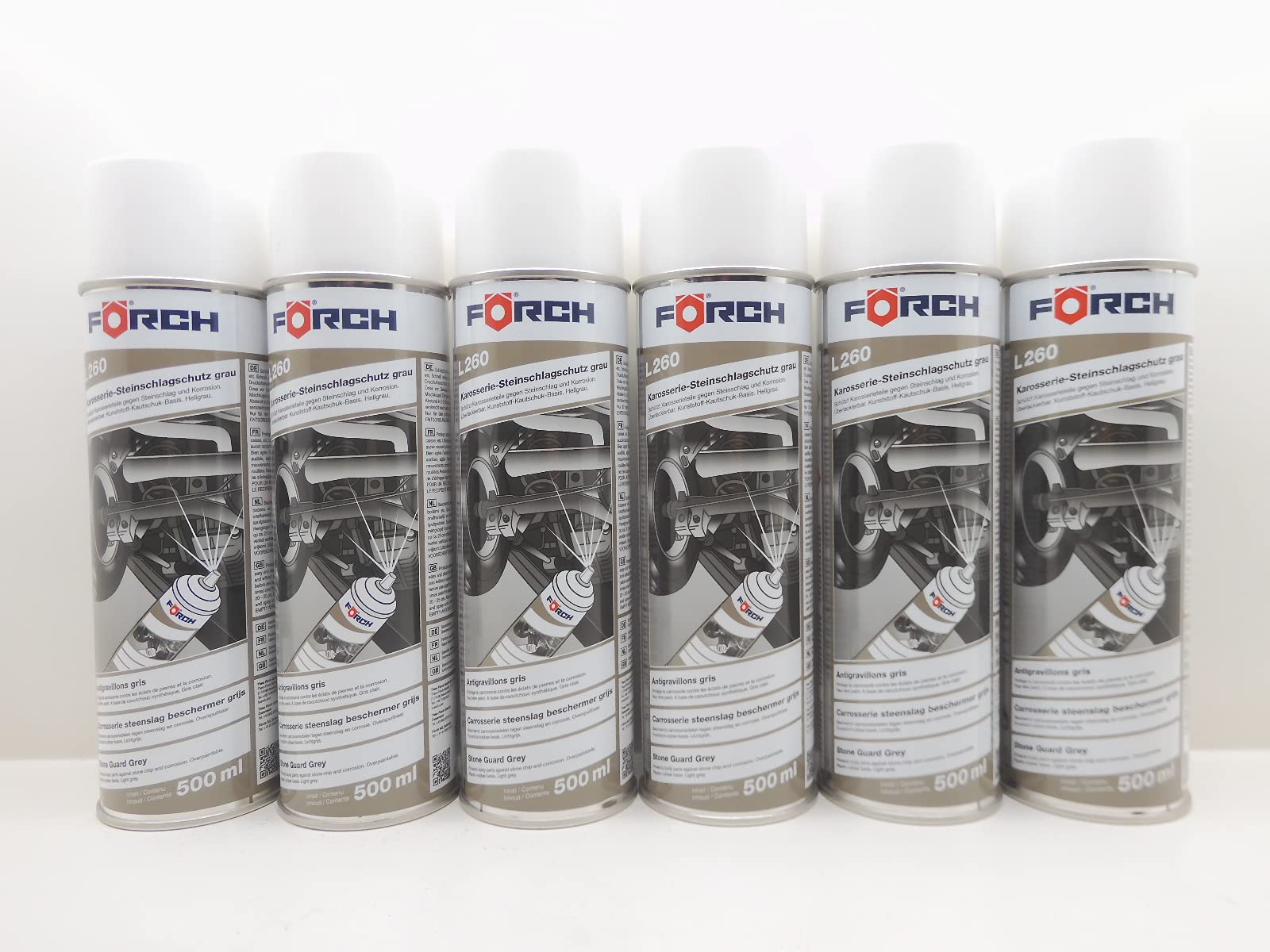 FORCH Karosserie STEINSCHLAG UBS STEINSCHLAGSCHUTZ L260 UNTERBODENSCHUTZ GRAU 500ml (6) von FORCH