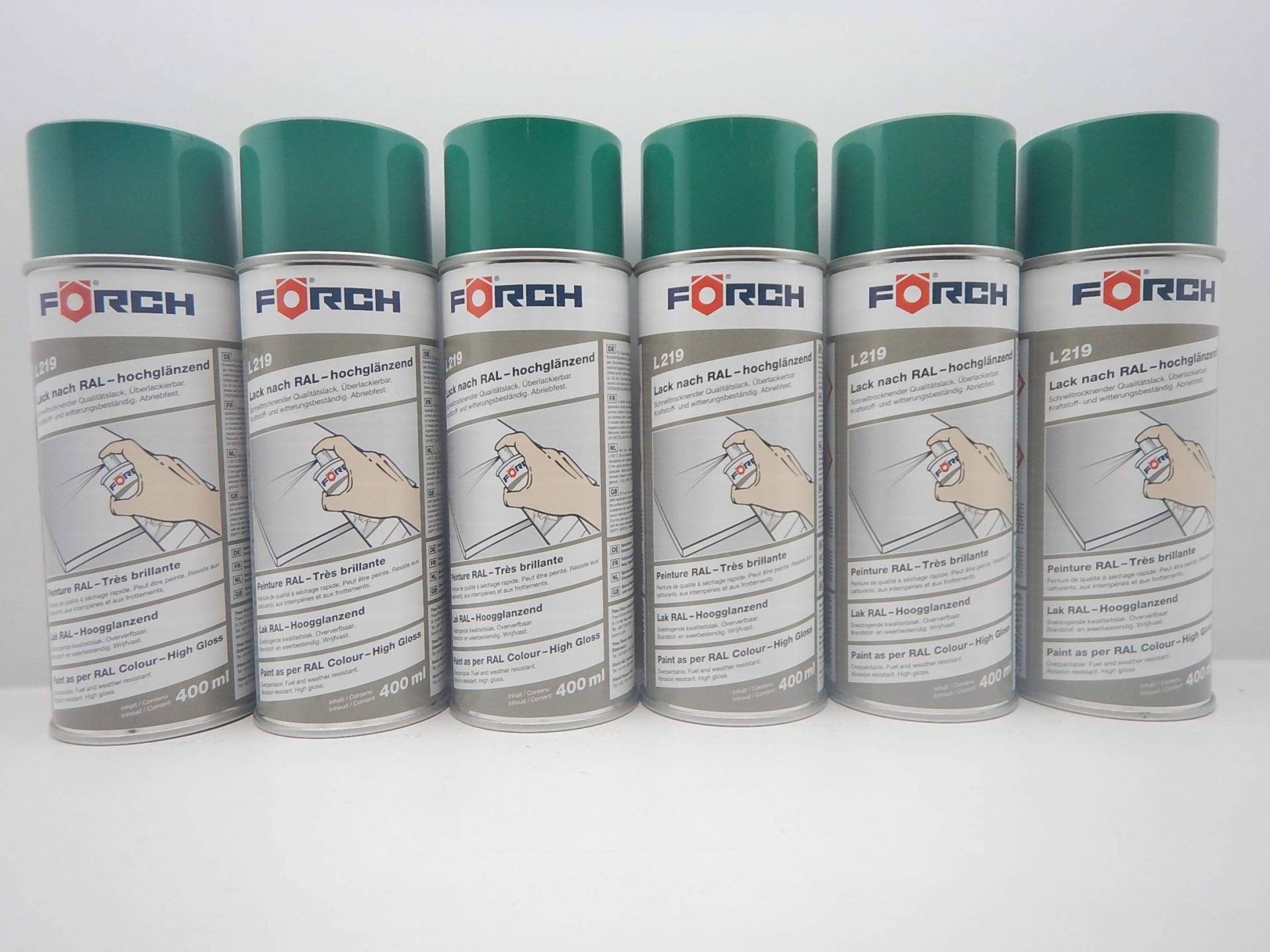 FORCH TÜRKISGRÜN GRÜN TÜRKIS RAL 6016 Lack LACKSPRAY Spray SPRAYDOSE 400ML (6) von FORCH