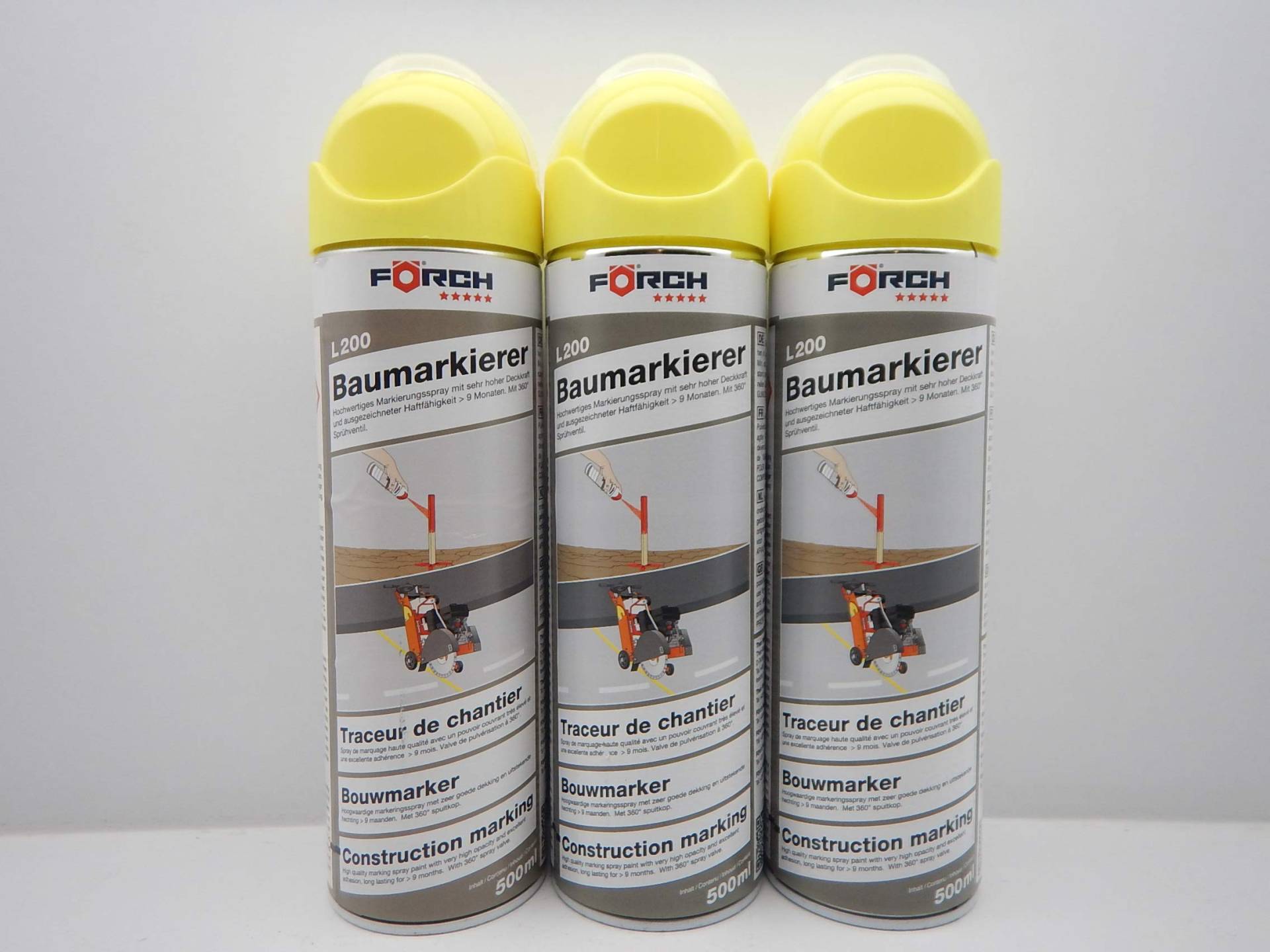 MARKIERUNGSSPRAY MARKIERUNG MARKIERSPRAY Farbe GELB L200 360° VENTIL 500ML (3) von FORCH