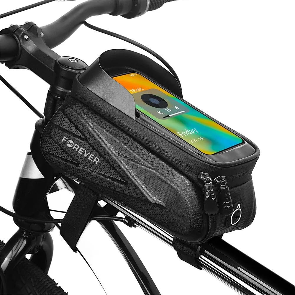 FOREVER Handyhalterung Wasserdicht - Fahrradtasche Rahmen mit Smartphone Halterung - Handytasche für Navigation und Zubehör - Fahrrad Handyhalter von FOREVER
