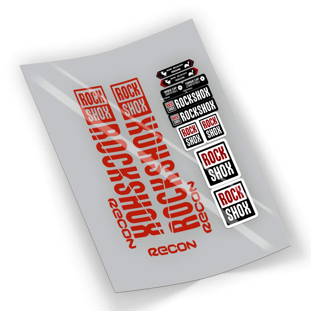 FA209 PEGATIAS Rock Shox Recon Aufkleber selbstklebend AUFKLEBER Sticker (rot) von FORZADESIVI