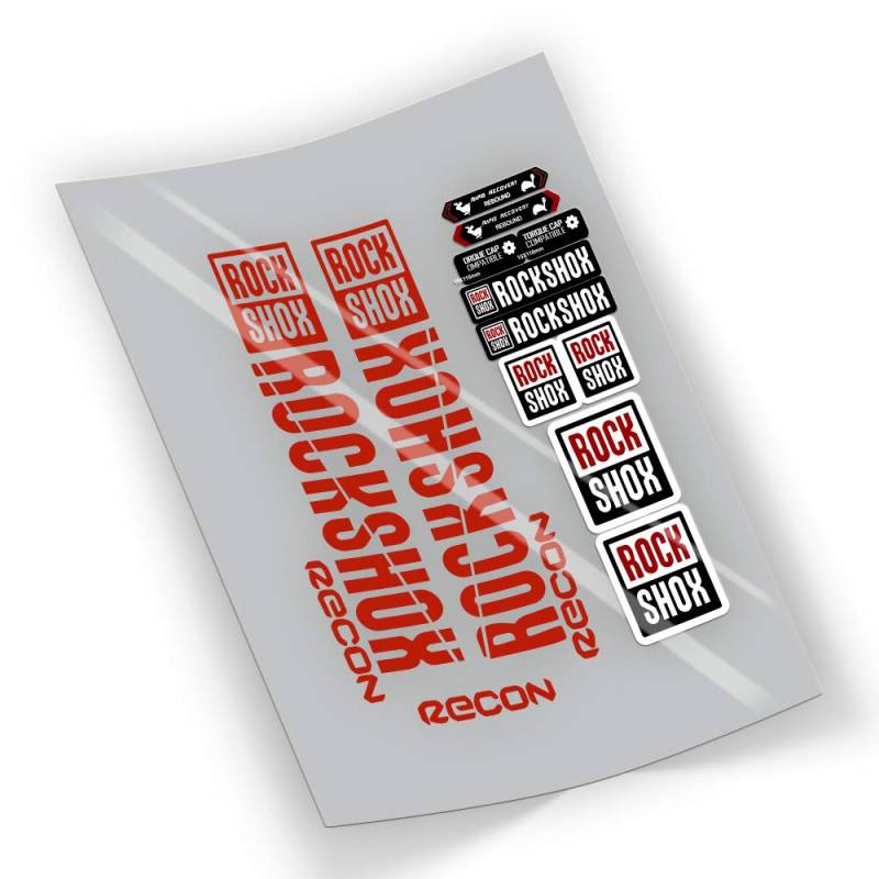 FA209 PEGATIAS Rock Shox Recon Aufkleber selbstklebend AUFKLEBER Sticker (rot) von FORZADESIVI