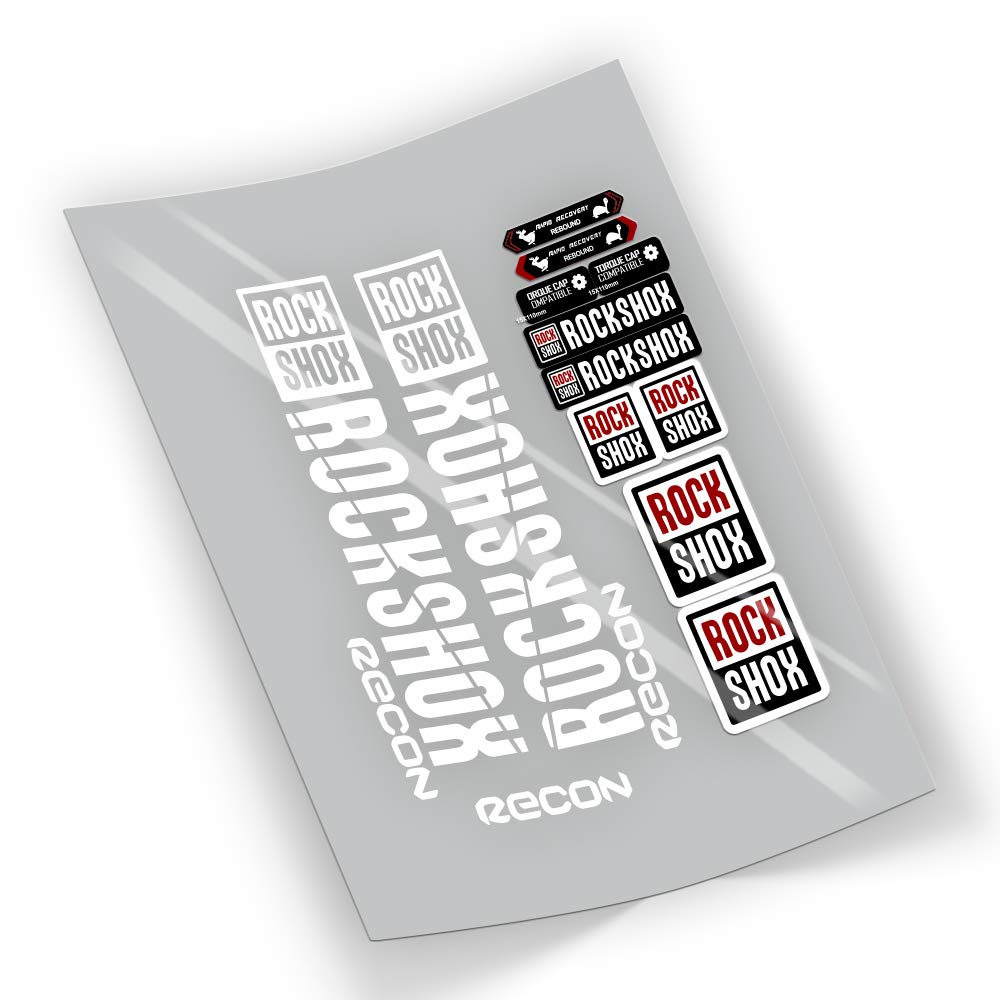 FA209 PEGATIAS Rock Shox Recon Aufkleber selbstklebend AUFKLEBER Sticker (weiß) von FORZADESIVI