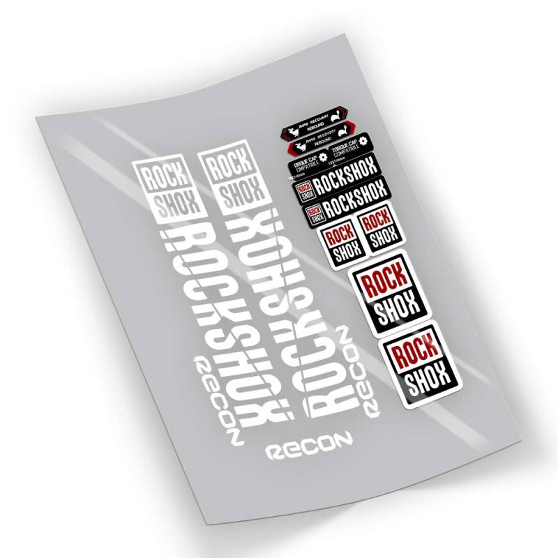 FA209 PEGATIAS Rock Shox Recon Aufkleber selbstklebend AUFKLEBER Sticker (weiß) von FORZADESIVI