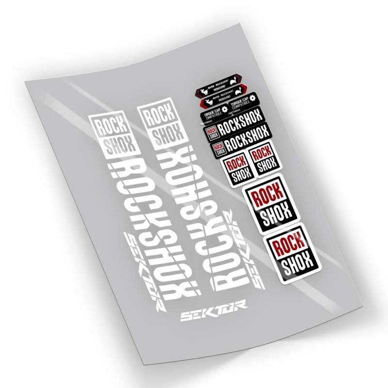 FA210 PEGATIAS Rock Shox Sektor Aufkleber selbstklebend AUFKLEBER Sticker (weiß) von FORZADESIVI