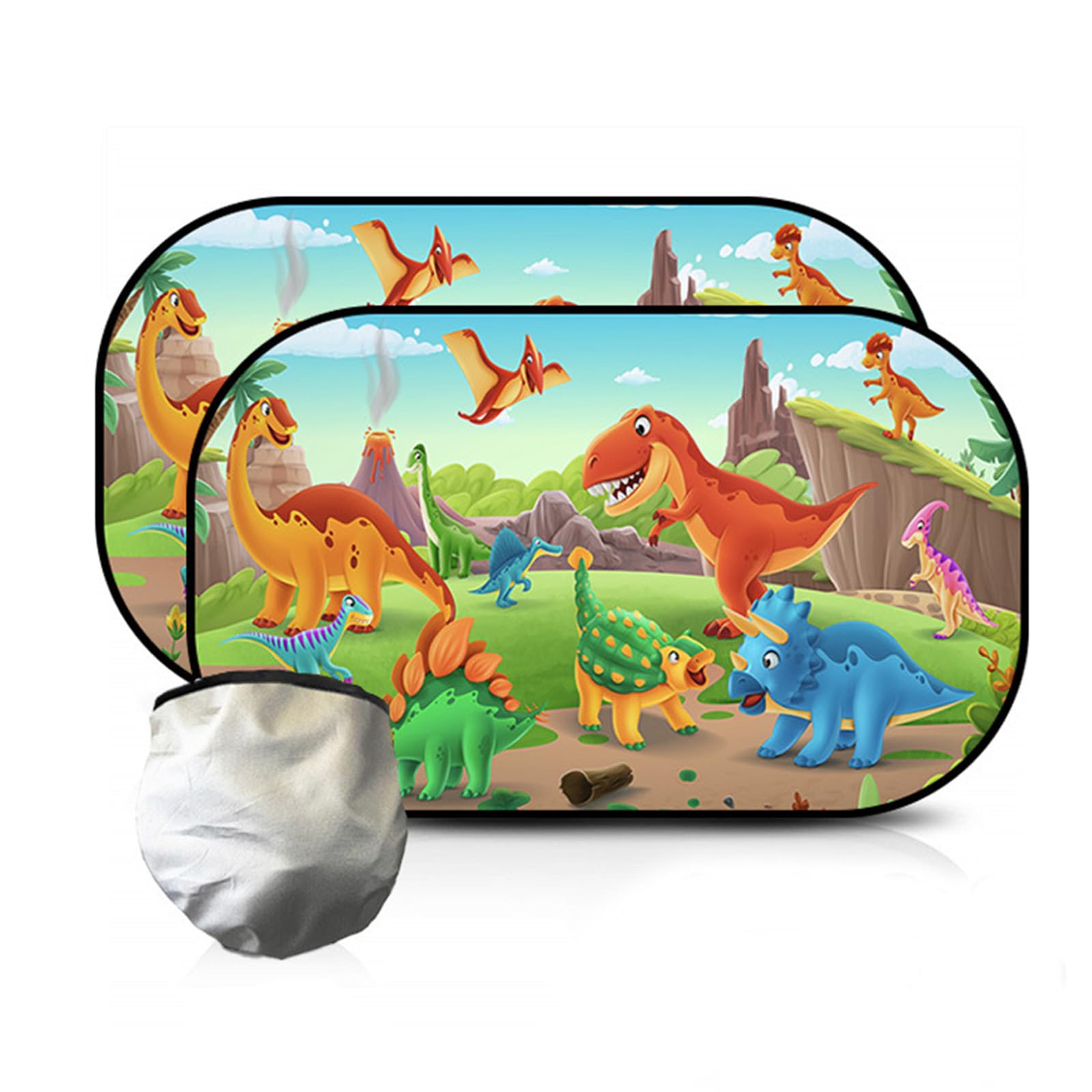 FOSDICK 2 PCS Sonnenschutz Auto Baby mit UV Schutz, Sonnenblende Auto Kinder Cartoon Dinosaurier Muster, Faltbar Autofenster Sonnenschutz Kinder, Car Window Sun Shade Baby, 51x31CM FOSDICK 2 PCS Sonnenschutz Auto Baby mit UV Schutz, Sonnenblende Auto Kinder Cartoon Dinosaurier Muster, Faltbar Autofenster Sonnenschutz Kinder, Car Window Sun Shade Baby, 51x31CM von FOSDICK