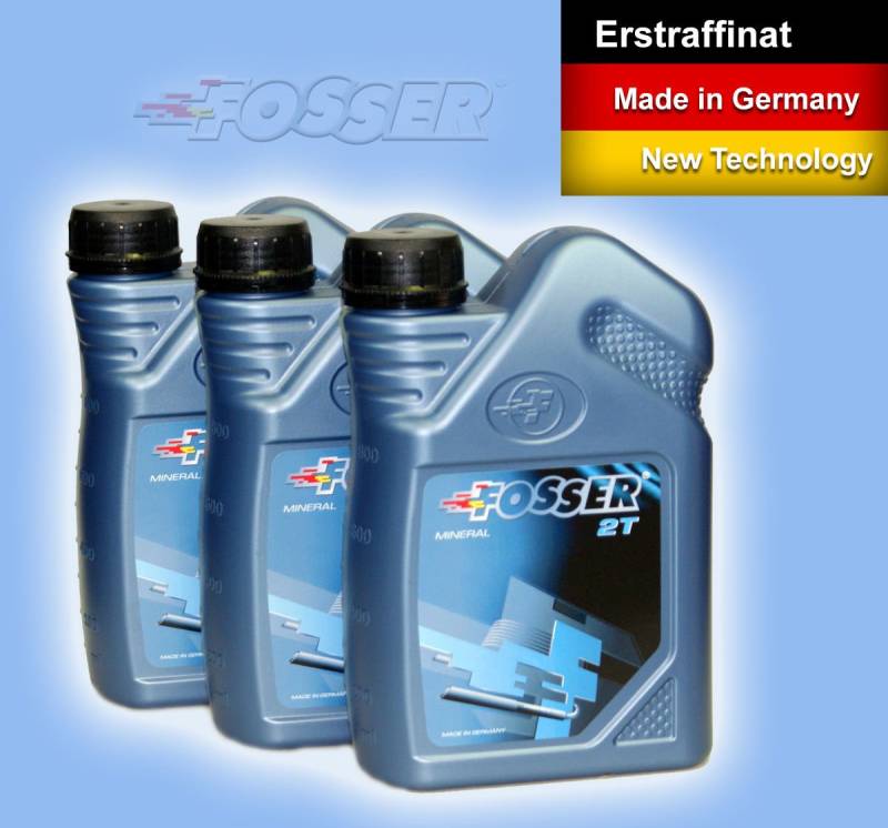 1L FOSSER 2T universelles Zweitaktöl für Roller, Mofa, Moped, Mischungsverhältnis 1:50 von FOSSER