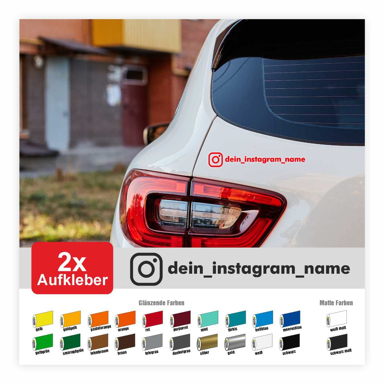 FOTOFOL 2X Aufkleber Instagram WUNSCHTEXT - Aufkleber Name - personalisiert - Druck & Plot mit Instagram Logo - Social Media FOTOFOL 2X Aufkleber Instagram WUNSCHTEXT - Aufkleber Name - personalisiert - Druck & Plot mit Instagram Logo - Social Media von FOTOFOL
