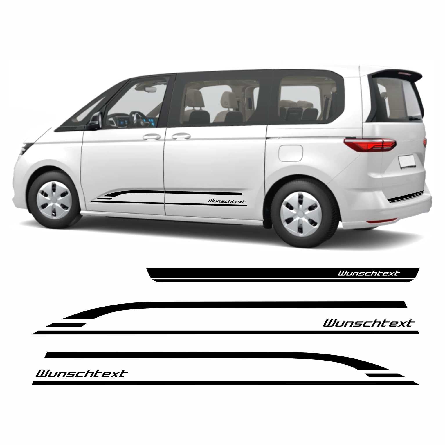 FOTOFOL Seitenstreifen Edition mit Wunschtext passend für VW T7 Multivan von FOTOFOL