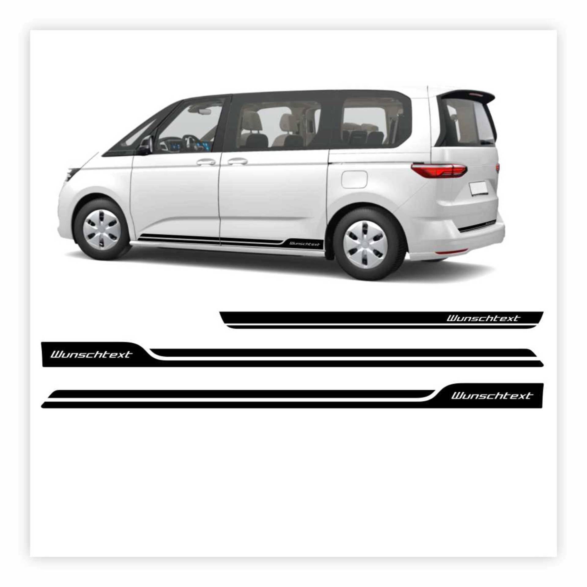 FOTOFOL Seitenstreifen Zierstreifen mit Wunschtext passend für VW T7 Multivan von FOTOFOL