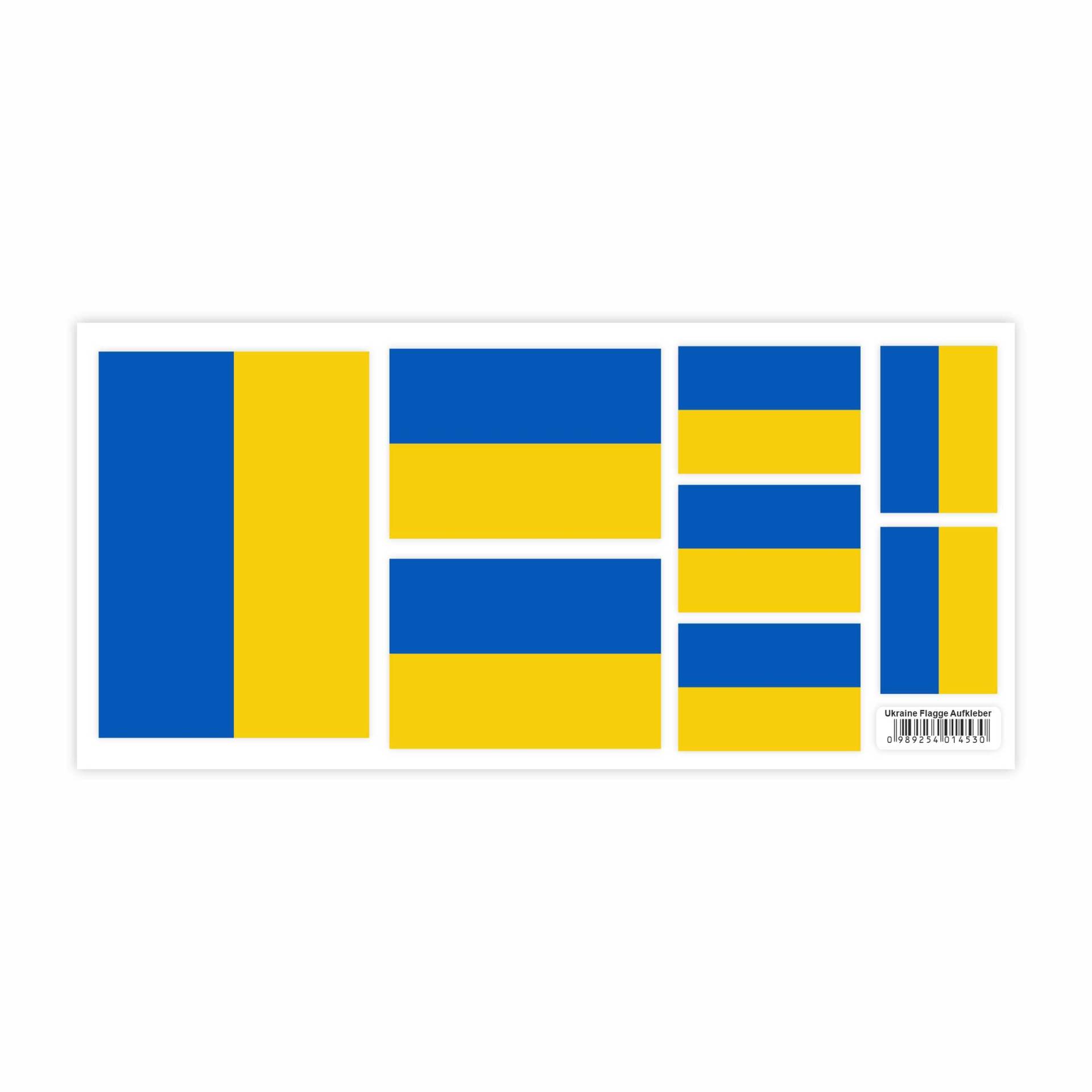 FOTOFOL Ukraine Aufkleber Set - Fahne Flagge Karte Blumen Friedenstaube Ukraine, für Auto, Fahrzeuge, Roller, Moped, Motorrad-Helm, Fahrrad, Laptop, Smartphone (Fahne) von FOTOFOL