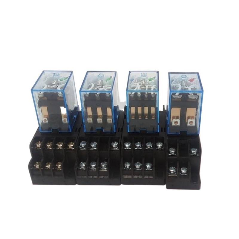FouncY 1PCS 8-11-14 Pin Kleines Zwischenrelais AC 5/10A 250V Spule DP DT Mit Basis Mit Licht Relais (Color : MY4NJ 14 Pin, Size : DC 12V) von FOUNCY