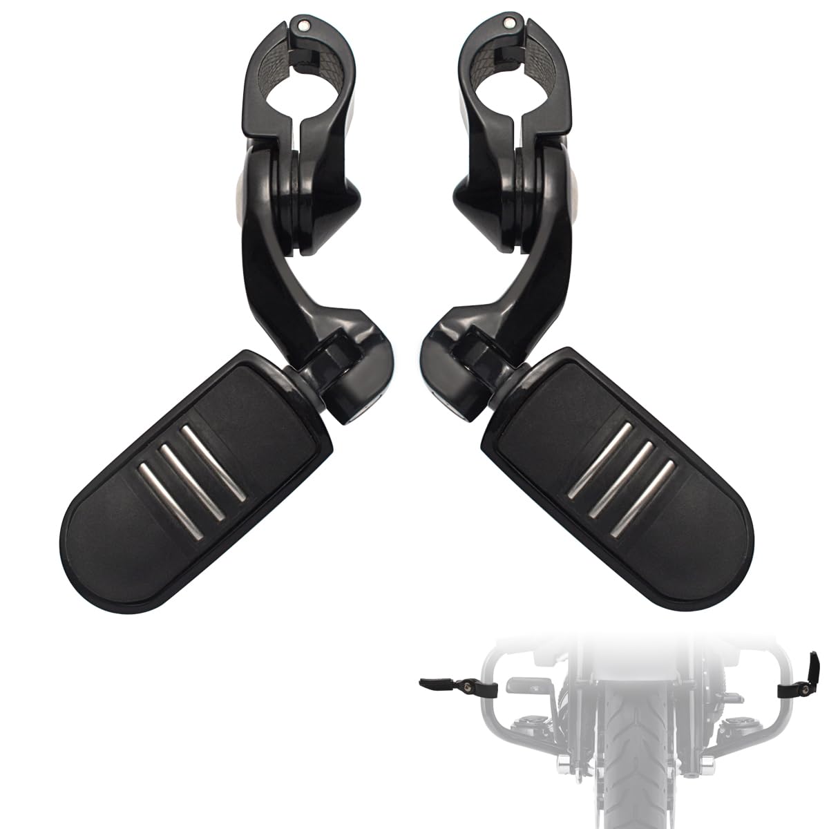 FOVPLUE Highway-Fußrasten, 3,2 cm, kurz angewinkelt und verstellbar mit Halterung, passend für Harley Touring, Softail, Dyna, Trike, Sportster und mehr mit 32 mm Motorschutzbügel, Schwarz Nr. 3 FOVPLUE Highway-Fußrasten, 3,2 cm, kurz angewinkelt und verstellbar mit Halterung, passend für Harley Touring, Softail, Dyna, Trike, Sportster und mehr mit 32 mm Motorschutzbügel, Schwarz Nr. 3 von FOVPLUE