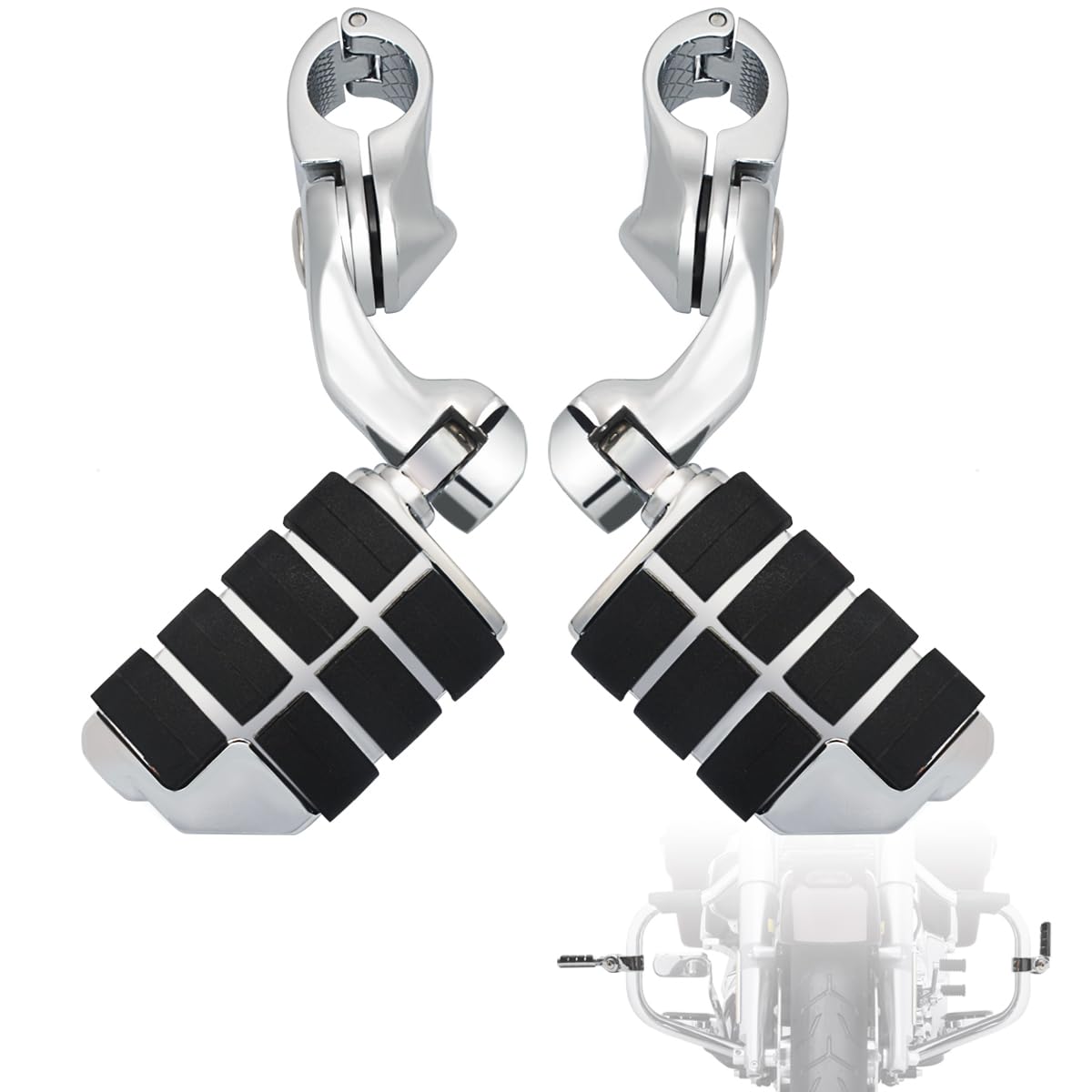 FOVPLUE Highway Fußrasten, 3,2 cm, kurz, abgewinkelt, verstellbar, mit Halterungen für Harley Touring Street Glide Electra Glide Road King Softail CVO Dyna Trike VRSC Sportster mit 3,2 cm Motorschutz, FOVPLUE Highway Fußrasten, 3,2 cm, kurz, abgewinkelt, verstellbar, mit Halterungen für Harley Touring Street Glide Electra Glide Road King Softail CVO Dyna Trike VRSC Sportster mit 3,2 cm Motorschutz, von FOVPLUE