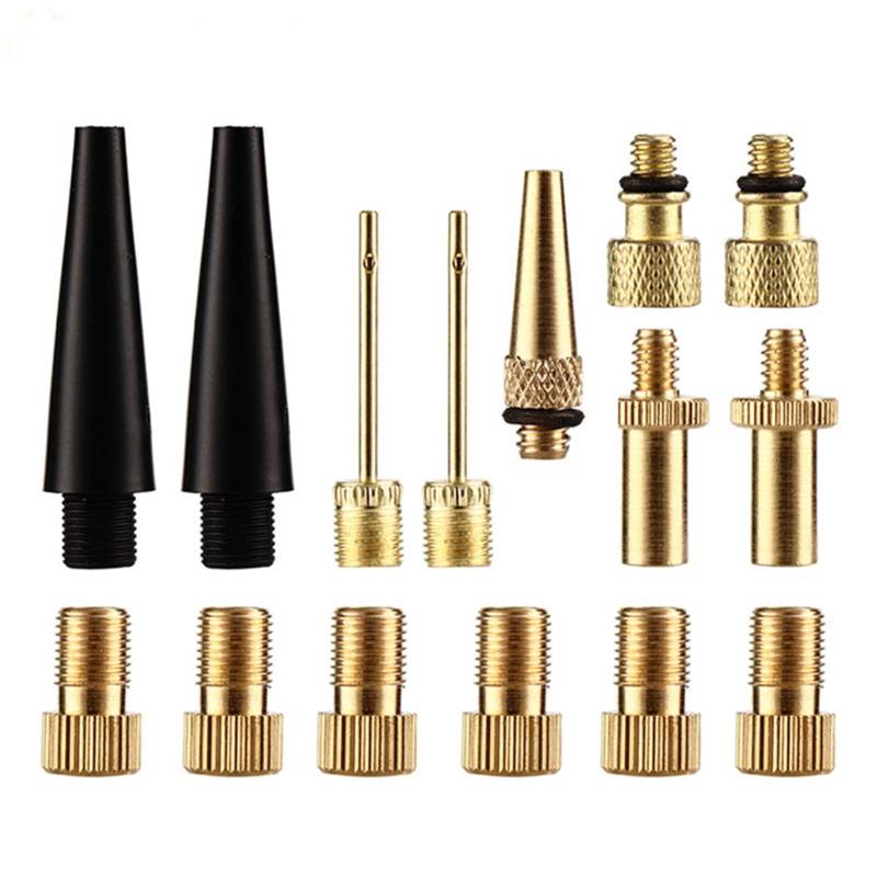 15PCS Bicycle Valve Adapter Set, Bike Tire Pump Adapter Kit, Inflator Pump Accessory, Bicycle Ball Pump Needle Nozzle, Inflation Kit von FOWAWU