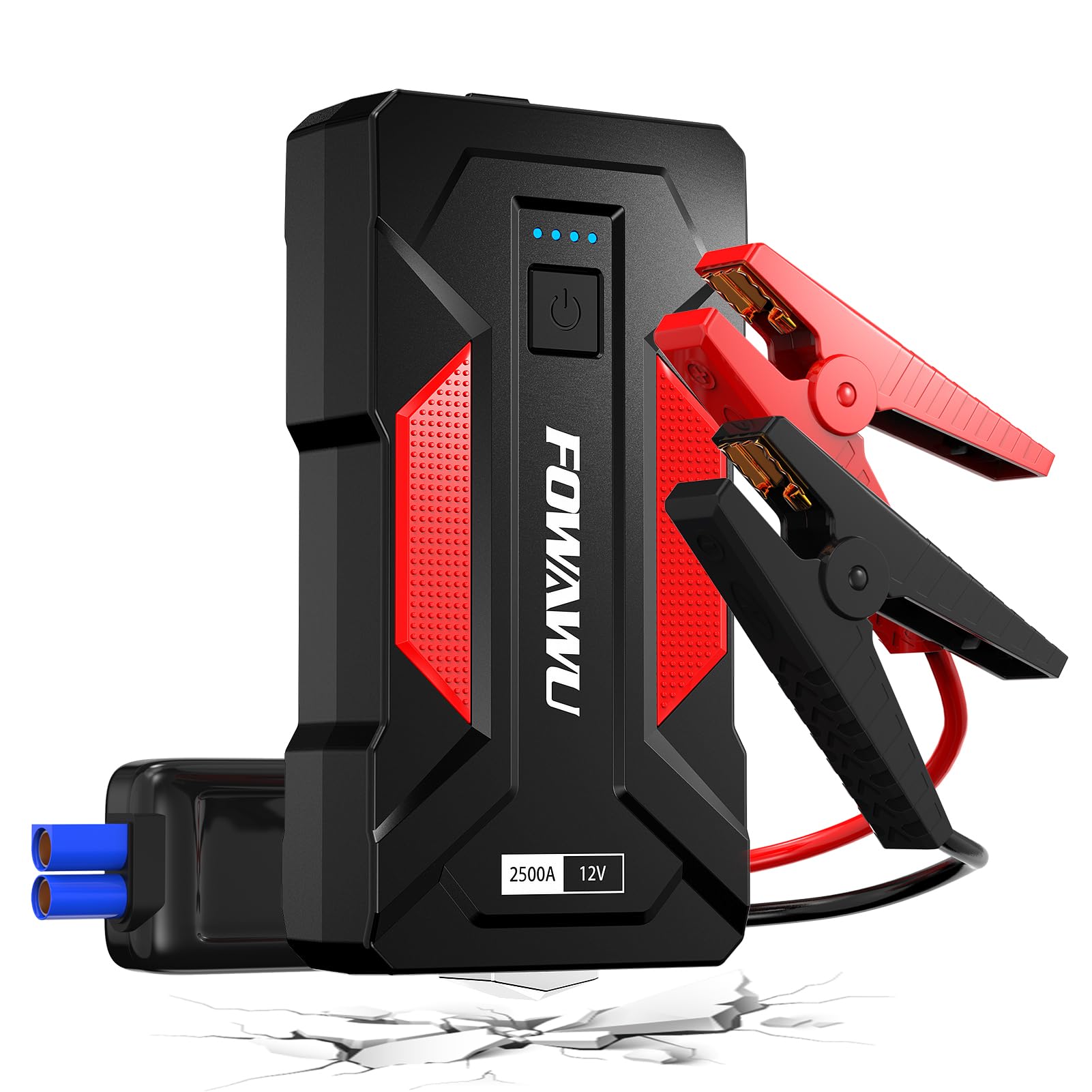 FOWAWU Starthilfe Powerbank, 2500A Spitzenstrom 22800mAh Tragbare Auto Starthilfe für Schneemobil, für 8.5L Benzin und 6.5L Dieselmotor mit LED Taschenlampe/USB Ladegerät von FOWAWU