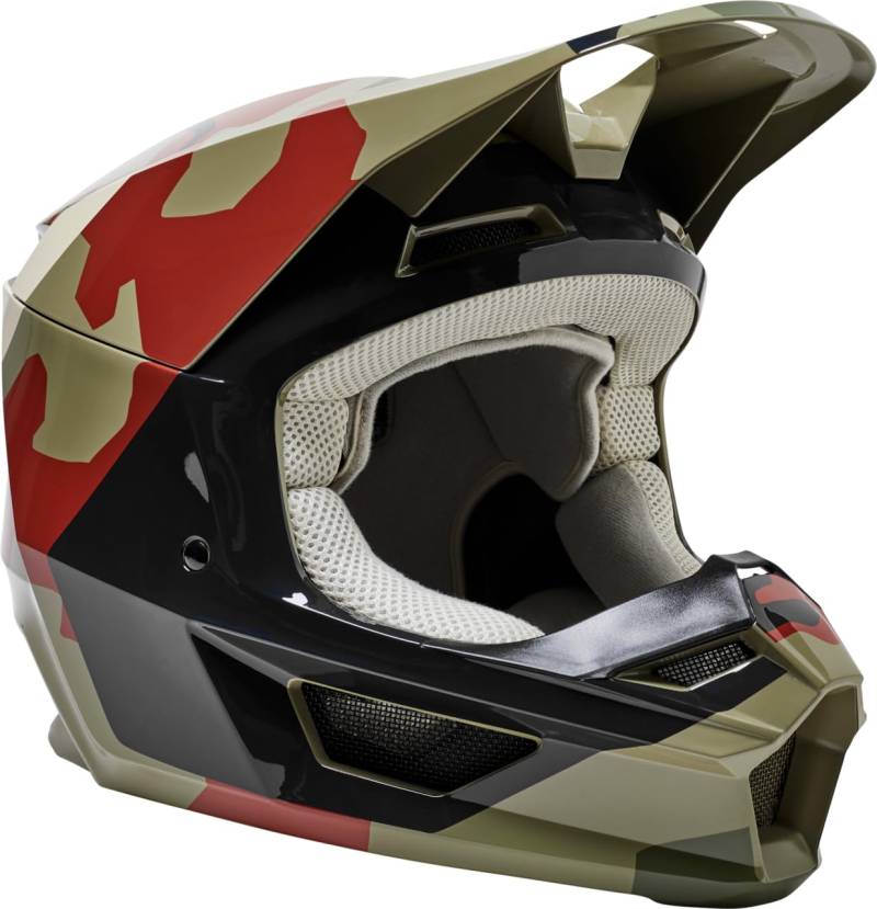 Fox Yth V1 Bnkr Helmet, Ece Black Camo von Fox