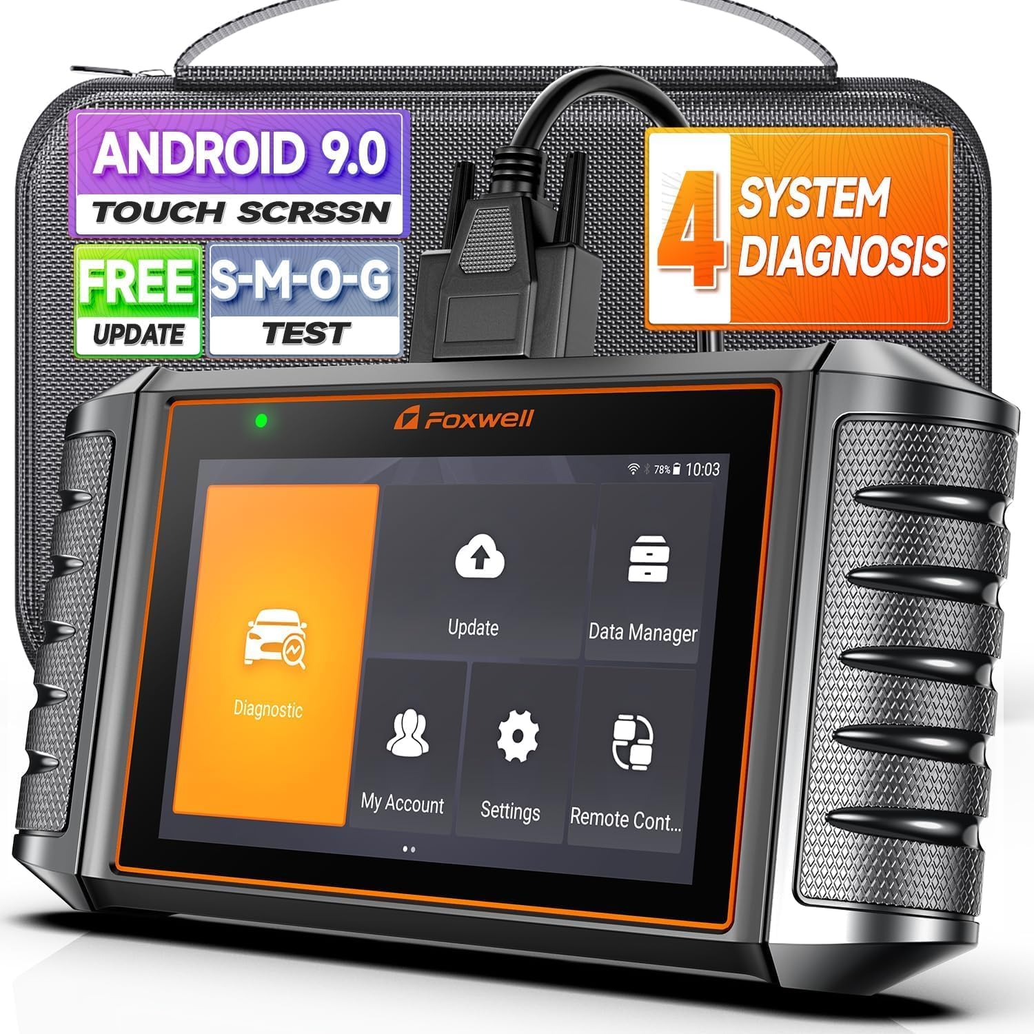 FOXWELL 2024 Neueste FOXWELL NT706 OBD2-Scanner mit Check ABS/SRS(Airbag)/Motor/Getriebe, Code-Leser & Scan-Tools, Kostenloses Updaten über WiFi, Genaue 10000+Autodiagnosegerät von FOXWELL