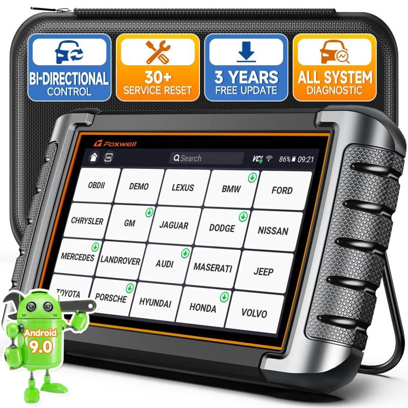 FOXWELL NT809 OBD2 Diagnosegerät Universal KFZ Auslesegerät Alle Systemdiagnosen mit Servicefunktionen von FOXWELL