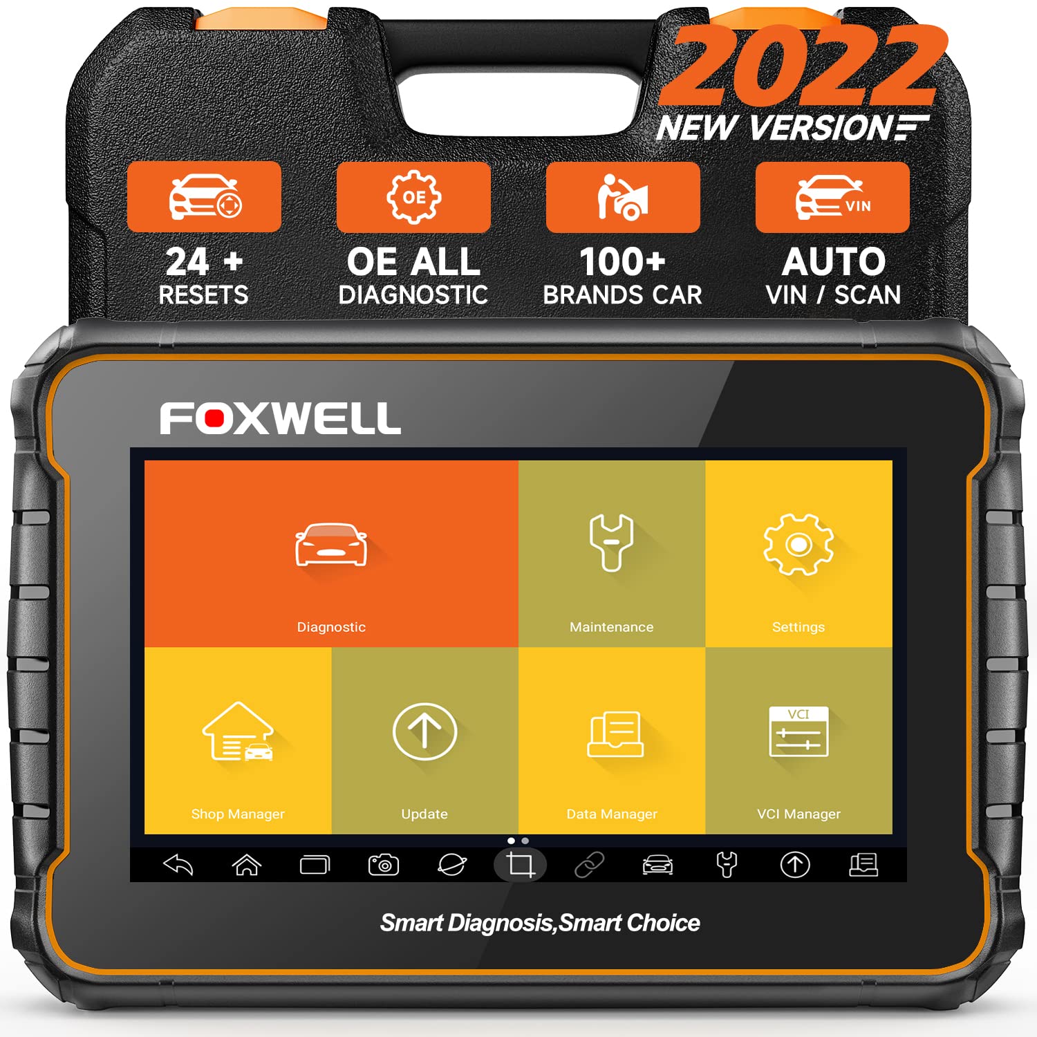 FOXWELL OBD2 Scanner Codeleser GT60 All System Auto Diagnosegerät mit 24 Reset-Auto Bleed, TPMS Programmierung EPB SRS SAS DPF Batteriekonfiguration AutoVIN, Android 7 Zoll Scanner für Auto Tablet von FOXWELL