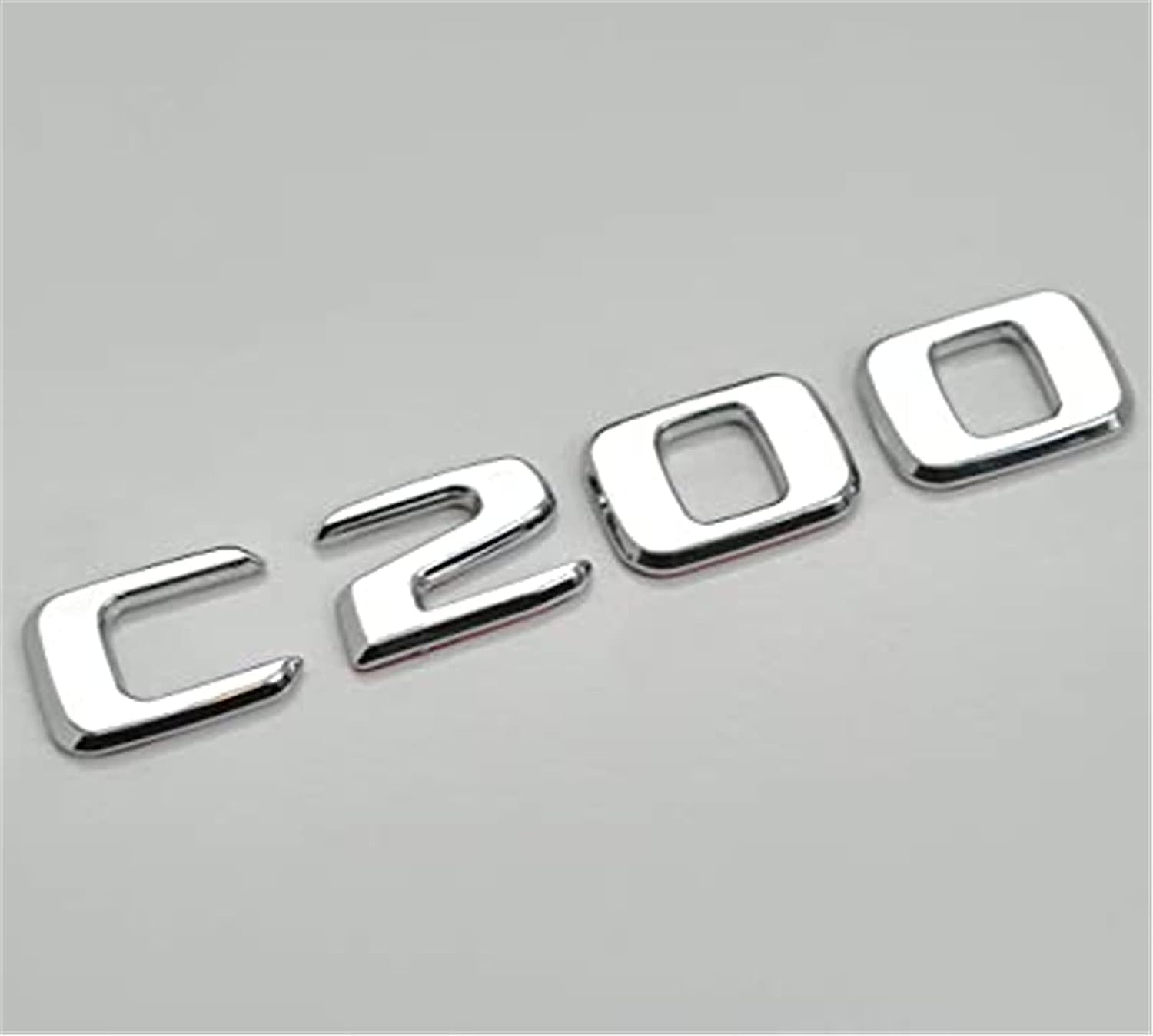 C43 C63 C160 C180 C200 C220 C230 C240 C250 C280 C300 C350 3D Auto Chrom Badge Schriftzug Aufkleber Auto Tuning Emblem Zubehör,C200-Gloss Silver von FOXZY