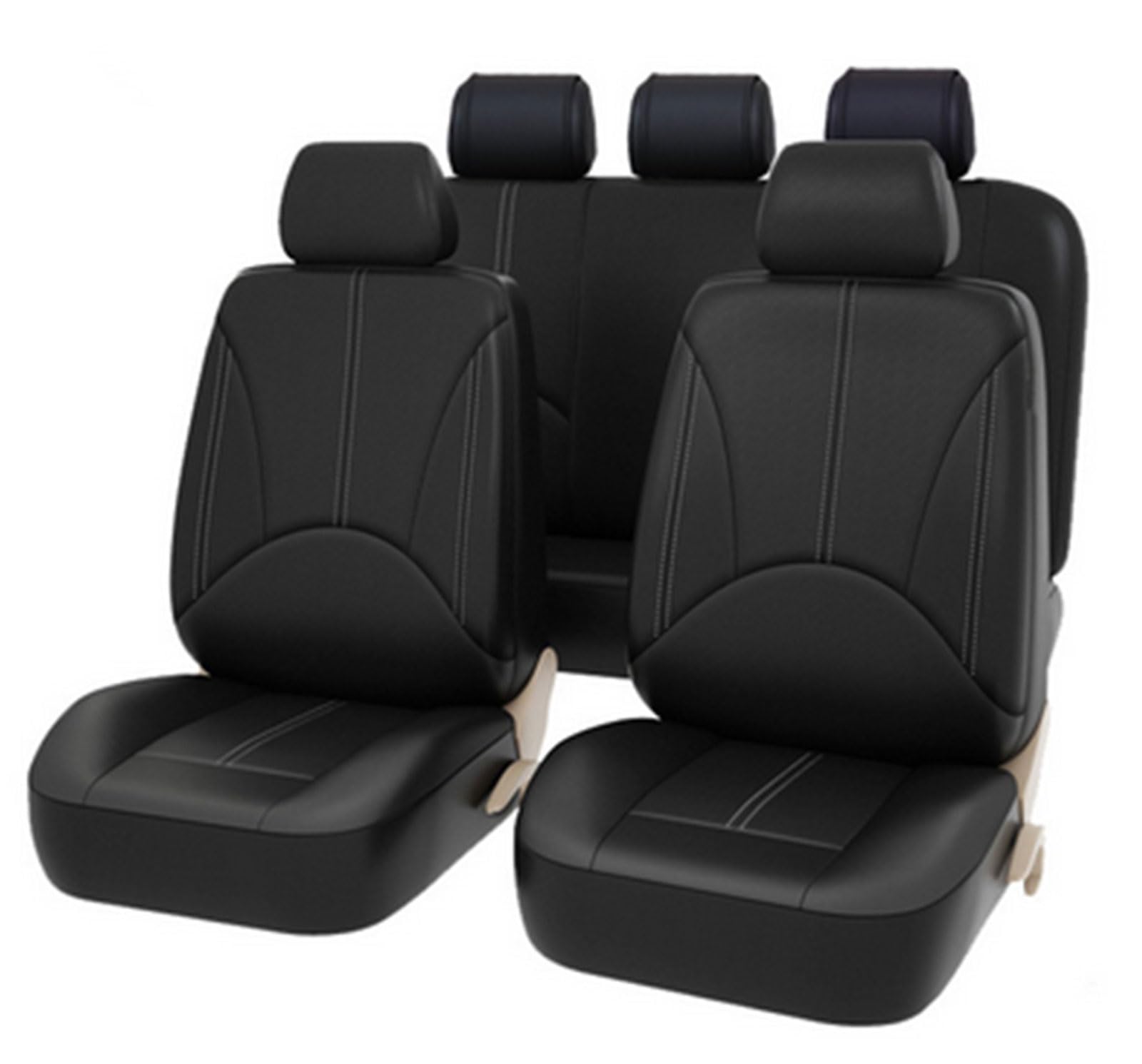 FOXZY Auto-Sitzbezug für Audi A3 8P 8V Sportback 2003-2023, wasserdichte Autositzschoner Aus Leder Four Seasons Breathable Langlebig Bequem Sitzschoner,E Black von FOXZY