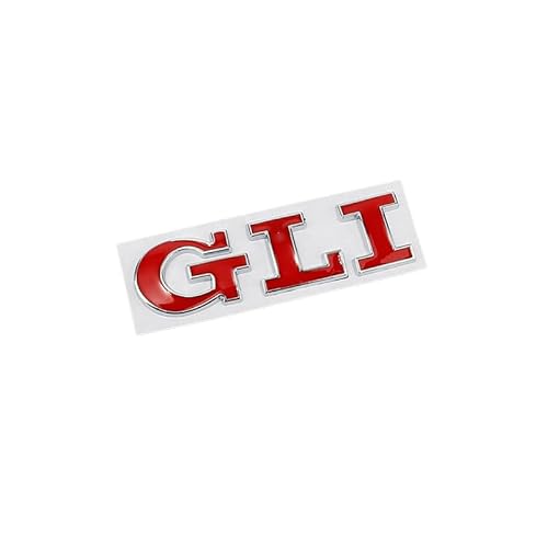 GLI 3D Auto Chrom Badge Schriftzug Aufkleber Auto Tuning Emblem Zubehör,E Red Silver von FOXZY