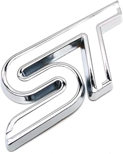 ST 3D Auto Chrom Badge Schriftzug Aufkleber Auto Tuning Emblem Zubehör,D White von FOXZY