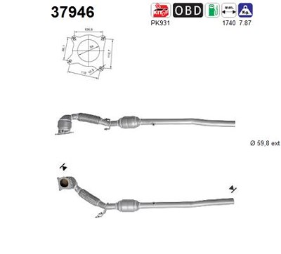 Fppl Katalysator [Hersteller-Nr. 37946] für Audi, Seat, VW von FPPL