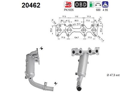Fppl Katalysator [Hersteller-Nr. 20462] für Chrysler, Fiat, Ford, Lancia von FPPL