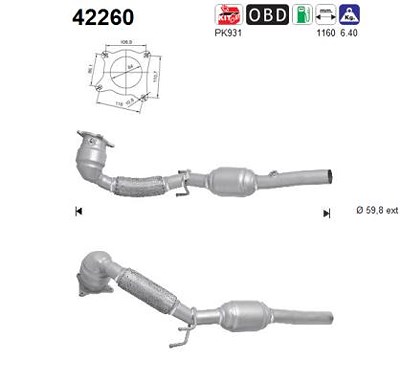 Fppl Katalysator [Hersteller-Nr. 42260] für Audi, Seat, Skoda von FPPL