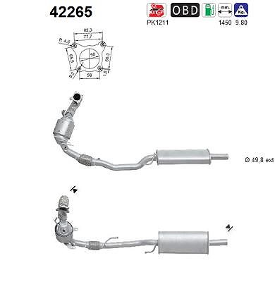 Fppl Katalysator [Hersteller-Nr. 42265] für Audi, Seat, Skoda von FPPL