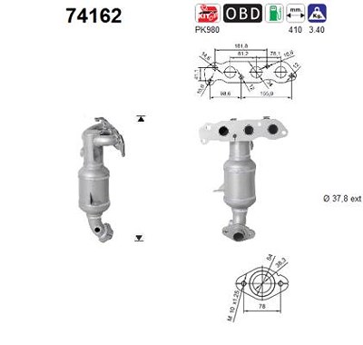 Fppl Katalysator [Hersteller-Nr. 74162] für Nissan, Opel, Suzuki, Vauxhall von FPPL