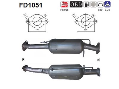 Fppl Ruß-/Partikelfilter, Abgasanlage [Hersteller-Nr. FD1051] für Ford von FPPL