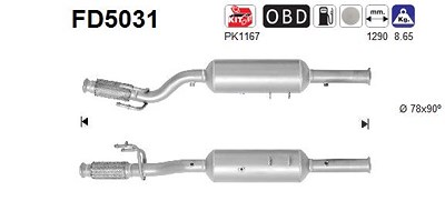 Fppl Ruß-/Partikelfilter, Abgasanlage [Hersteller-Nr. FD5031] für Citroën, Fiat, Peugeot von FPPL