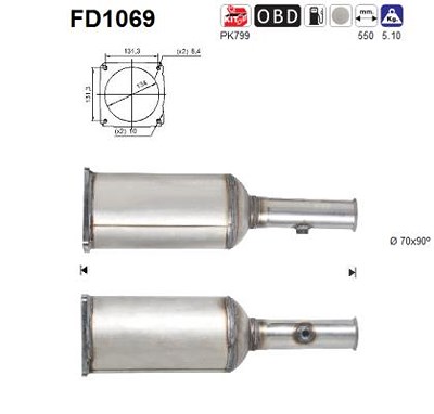 Fppl Ruß-/Partikelfilter, Abgasanlage [Hersteller-Nr. FD1069] für Citroën, Peugeot von FPPL
