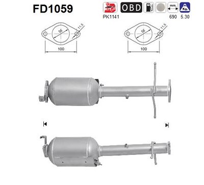 Fppl Ruß-/Partikelfilter, Abgasanlage [Hersteller-Nr. FD1059] für Ford von FPPL