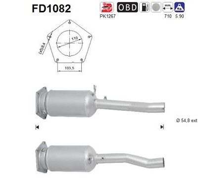 Fppl Ruß-/Partikelfilter, Abgasanlage [Hersteller-Nr. FD1082] für Seat, VW von FPPL