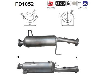 Fppl Ruß-/Partikelfilter, Abgasanlage [Hersteller-Nr. FD1052] für Mitsubishi von FPPL